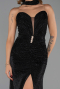 Robe de Soirée Longue Pierreux Noir ABU6398