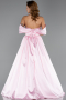 Robe de Soirée Longue Satin Poudre ABU6399