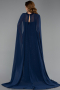 Robe de Soirée Longue Perlé Bleu Marine ABU6372