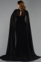 Robe de Soirée Longue Perlé Noir ABU6372