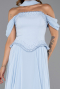 Robe de Soirée Longue Mousseline Bleu clair ABU6400