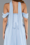 Robe de Soirée Longue Mousseline Bleu clair ABU6400