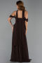 Robe de Soirée Longue Mousseline Brun ABU6400