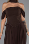 Robe de Soirée Longue Mousseline Brun ABU6400