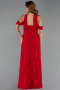 Robe de Soirée Longue Mousseline Rouge ABU6400