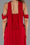 Robe de Soirée Longue Mousseline Rouge ABU6400