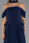 Robe de Soirée Longue Mousseline Bleu Marine ABU6400