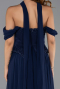 Robe de Soirée Longue Mousseline Bleu Marine ABU6400