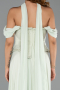 Robe de Soirée Longue Mousseline Menthe ABU6400