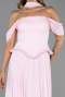Robe de Soirée Longue Mousseline Poudre ABU6400