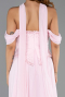 Robe de Soirée Longue Mousseline Poudre ABU6400