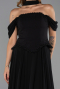 Robe de Soirée Longue Mousseline Noir ABU6400