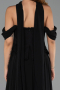 Robe de Soirée Longue Mousseline Noir ABU6400