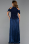 Robe de Soirée Longue Mousseline Bleu Marine ABU6402