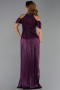 Robe de Soirée Longue Mousseline Prune ABU6402