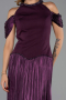 Robe de Soirée Longue Mousseline Prune ABU6402