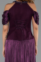 Robe de Soirée Longue Mousseline Prune ABU6402