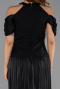 Robe de Soirée Longue Mousseline Noir ABU6402
