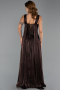 Robe de Soirée Longue Mousseline Brun ABU6403