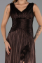 Robe de Soirée Longue Mousseline Brun ABU6403