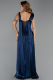 Robe de Soirée Longue Mousseline Bleu Marine ABU6403