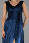 Robe de Soirée Longue Mousseline Bleu Marine ABU6403