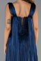 Robe de Soirée Longue Mousseline Bleu Marine ABU6403