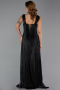 Robe de Soirée Longue Mousseline Noir ABU6403