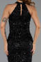 Robe de Soirée Longue Dantelle Noir ABU6405
