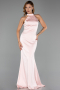 Robe de Soirée Longue Satin Poudre ABU6406
