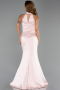 Robe de Soirée Longue Satin Poudre ABU6406