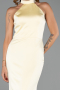 Robe de Soirée Longue Satin Jaune ABU6406