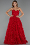 Robe de Soirée Longue Rouge ABU6408