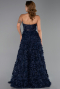 Robe de Soirée Longue Bleu Marine ABU6408