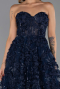 Robe de Soirée Longue Bleu Marine ABU6408