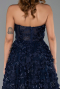 Robe de Soirée Longue Bleu Marine ABU6408
