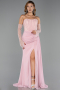 Robe de Soirée Longue Mousseline Poudre ABU5791