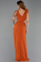 Robe de Soirée Longue Mousseline Brique ABU6354