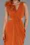 Robe de Soirée Longue Mousseline Brique ABU6354