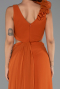 Robe de Soirée Longue Mousseline Brique ABU6354