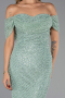 Robe de Soirée Longue Perlé Menthe ABU6411