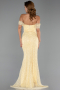 Robe de Soirée Longue Perlé Jaune ABU6411