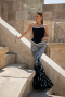 Robe Haute Couture Longue Squameuse Noir ABU5953