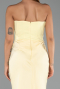 Robe Queue de Poisson Longue Satin Jaune ABU5820