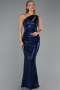 Robe de Soirée Longue Bleu Marine ABU6368