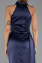 Robe De Soirée Courte Satin Bleu Marine ABK2674