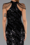 Robe de Soirée Longue Squameuse Noir ABU6417