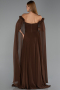 Robe de Soirée Longue Mousseline Brun ABU3462