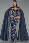 Robe de Soirée Longue Bleu Marine ABU6424