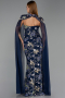 Robe de Soirée Longue Bleu Marine ABU6424
